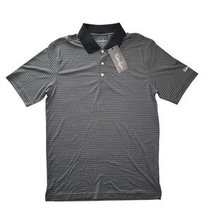 Walter Hagen Essentials Golf Polo Textured S/S Black Striped Mens Small NWT